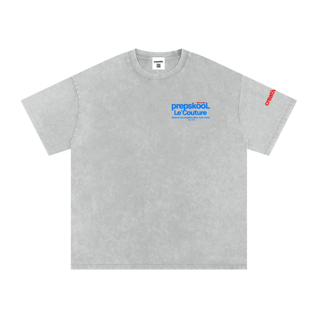 Snow Washed Oversized Cotton T-Shirt