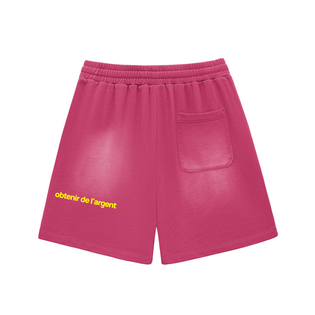 Sun Fade Raw Edge Cotton Shorts