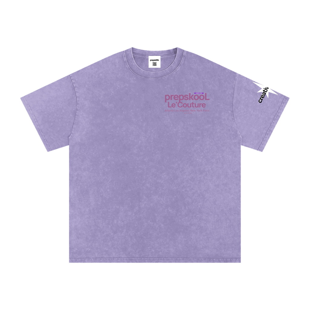 Snow Washed Oversized Cotton T-Shirt