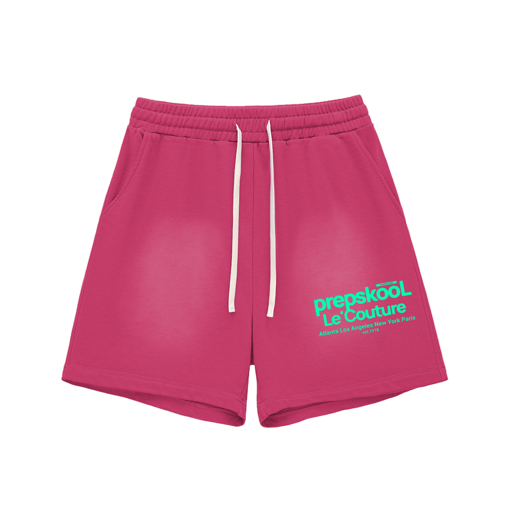 Sun Fade Raw Edge Cotton Shorts