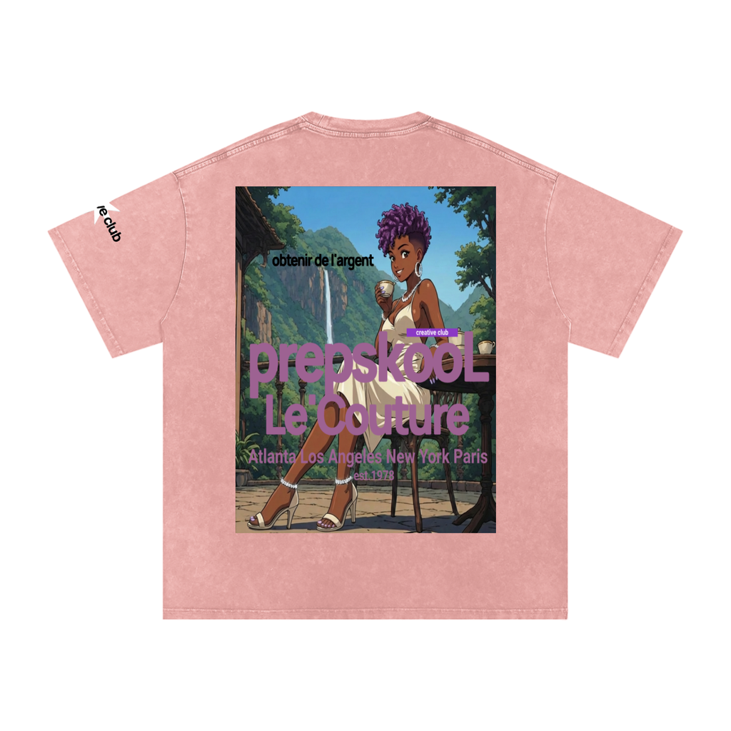 Snow Washed Oversized Cotton T-Shirt