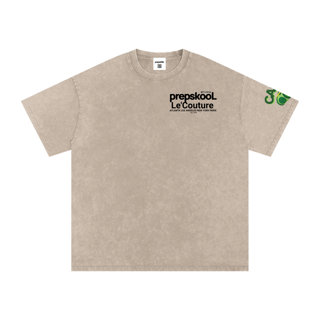 Snow Washed Oversized Cotton T-Shirt