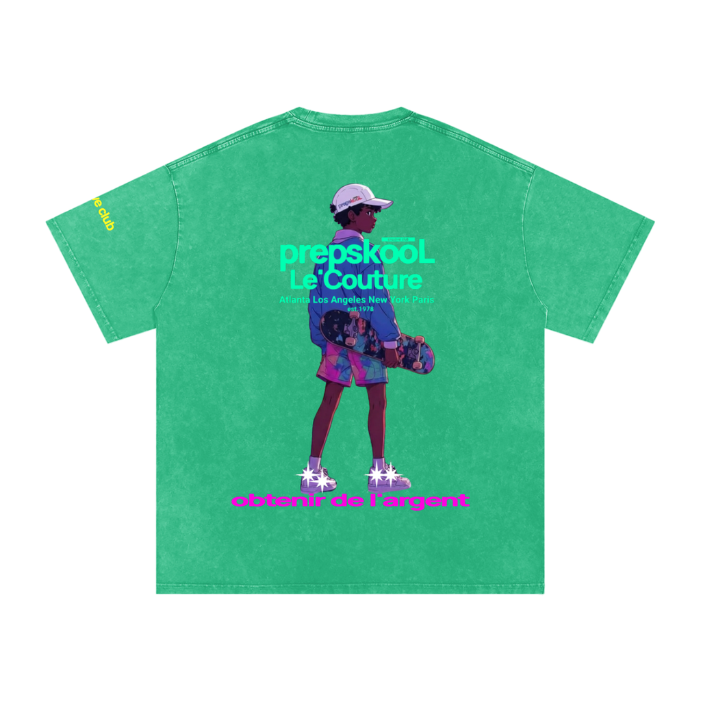 Snow Washed Oversized Cotton Tee