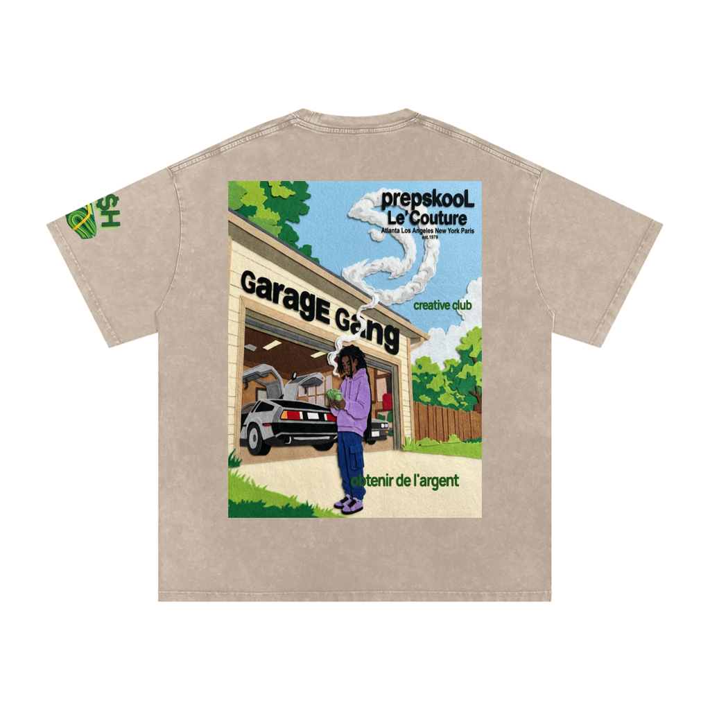 Snow Washed Oversized Cotton T-Shirt