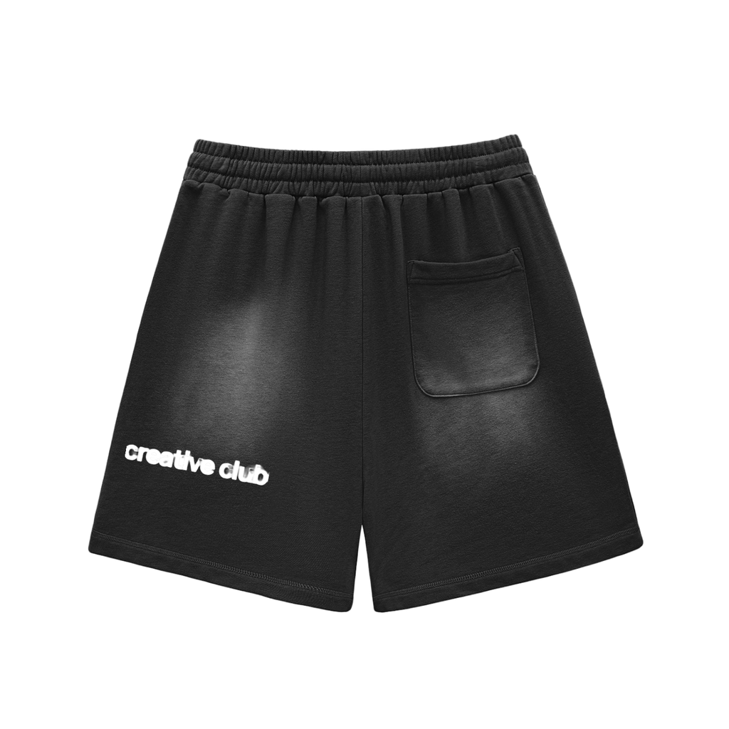 Sun Fade Raw Edge Cotton Shorts