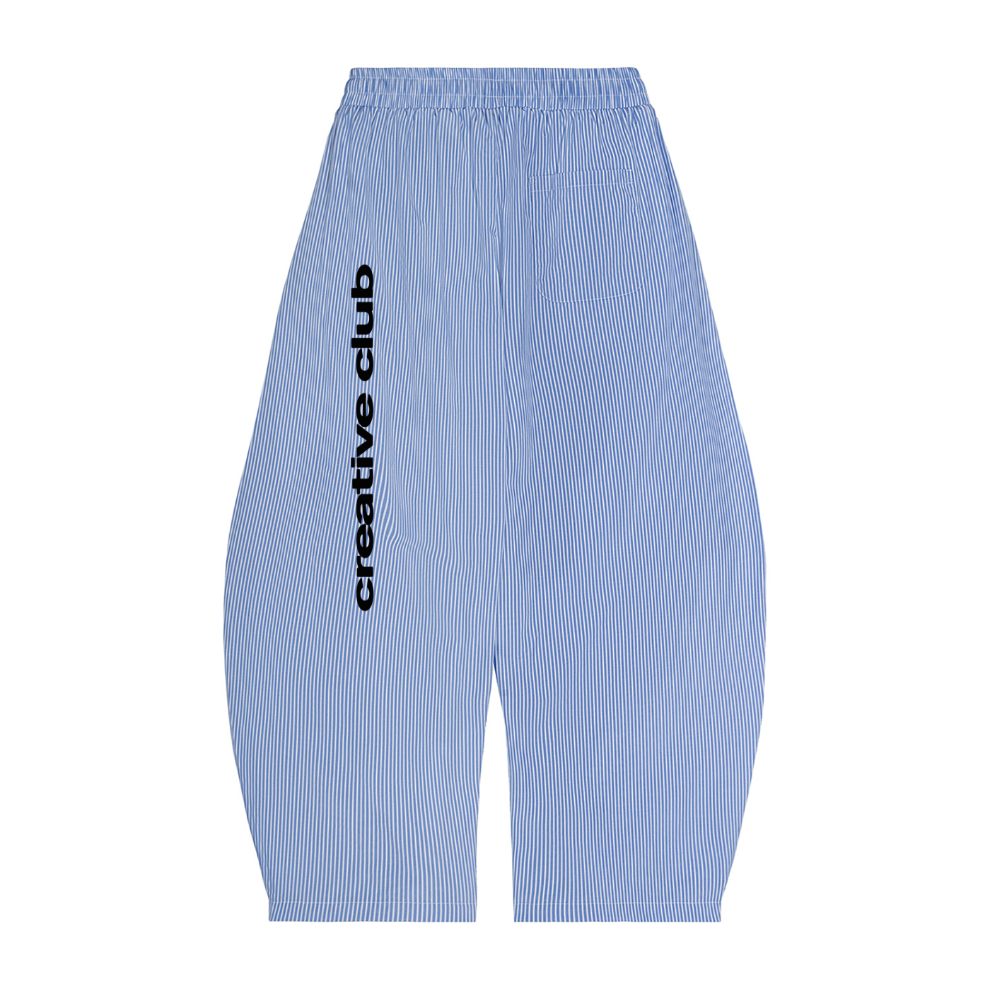 Vertical Stripe Drawstring Barrel Pants